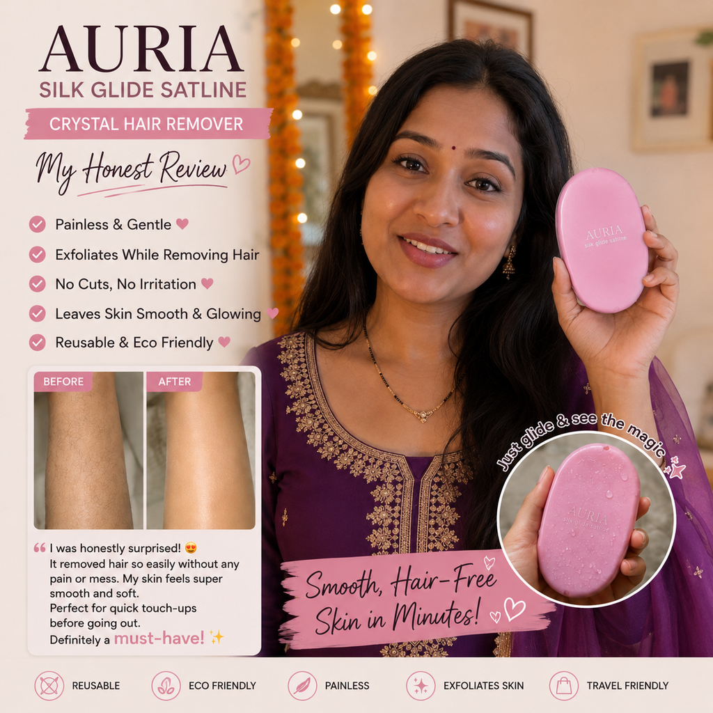 Auria™ Silk Glide Satline — Crystal Hair Eraser | Painless At-Home Hair Removal + Glow
